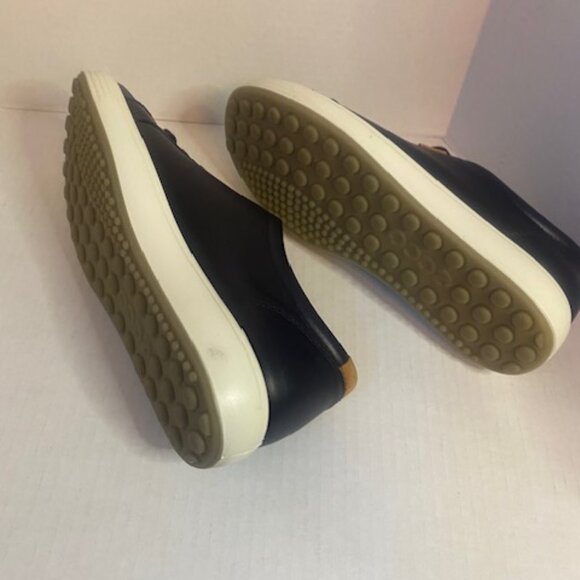 ECCO soft 7 DANISH DESIGN BLACK LEATHER Women's Sneakers, Size 7-7.5M - Picture 7 of 7